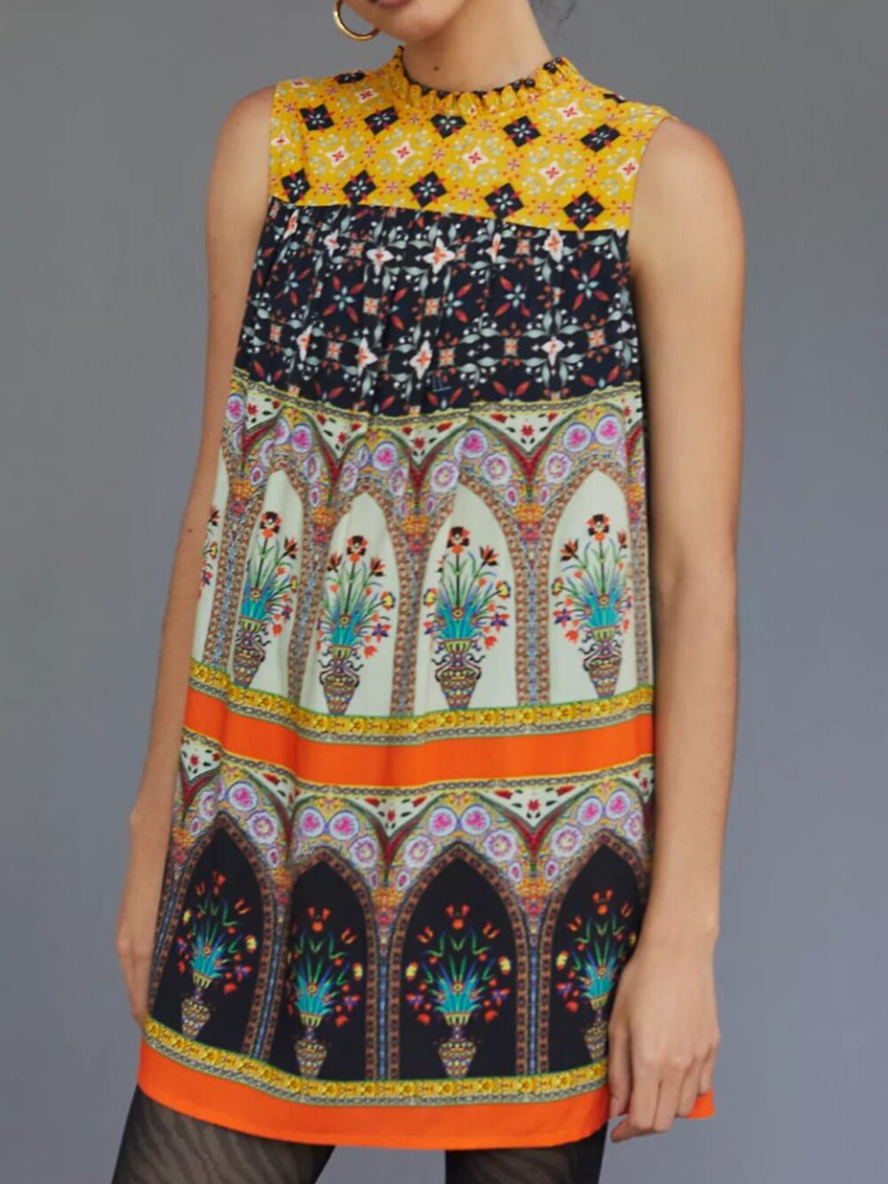 Conditions Apply | Anthropologie Ivy Sleeveless Mini Dress Floral | Size Medium